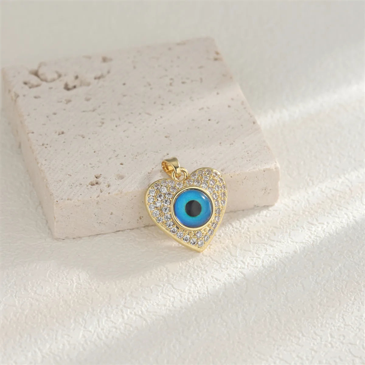 1 PCS/Package Hole 10mm+ Copper Zircon 18K Gold Plated Eye Flower Pendant