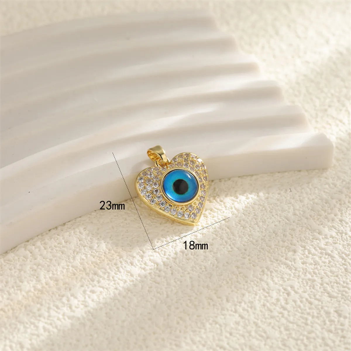 1 PCS/Package Hole 10mm+ Copper Zircon 18K Gold Plated Eye Flower Pendant