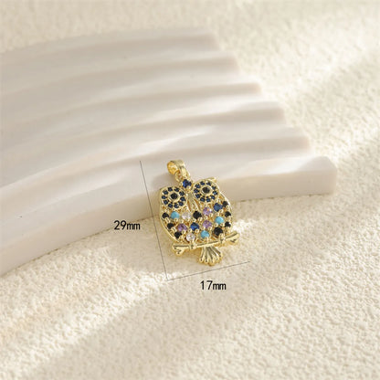 1 PCS/Package Hole 10mm+ Copper Zircon 18K Gold Plated Eye Flower Pendant