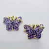 1 PCS/Package Synthetic Resin Copper Resin Zircon 18K Gold Plated Butterfly Pendant