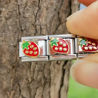 1 Piece 1*0.9CM 304 Stainless Steel Fruit Italian Charms