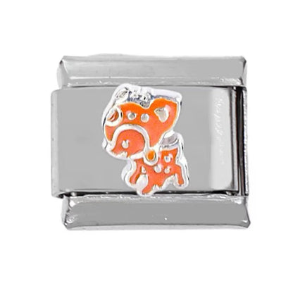 1 Piece 1*0.9CM 304 Stainless Steel Animal Italian Charms