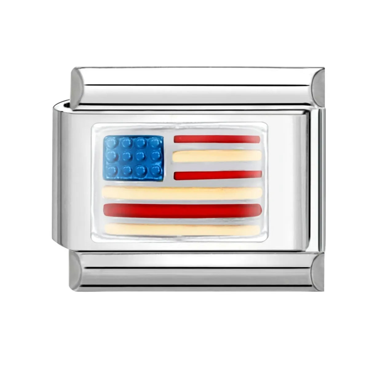 1 Piece 1*0.9CM Titanium Steel National Flag American Flag Italian Charms