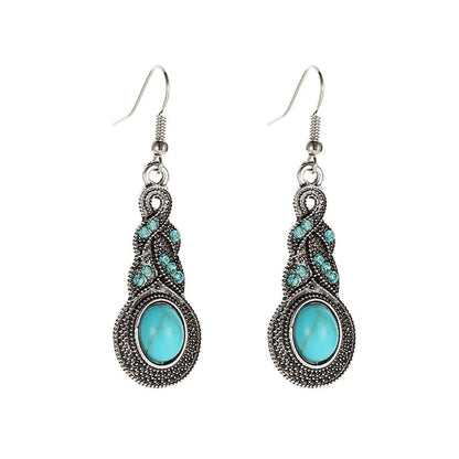 1 Piece 1 Pair 2 Pieces Fashion Irregular Alloy Plating Inlay Turquoise Women's Earrings Necklace Jewelry Set