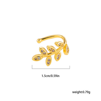 1 Piece 1 Pair Basic Modern Style Classic Style Butterfly Inlay Copper Zircon Ear Cuffs Ear Studs