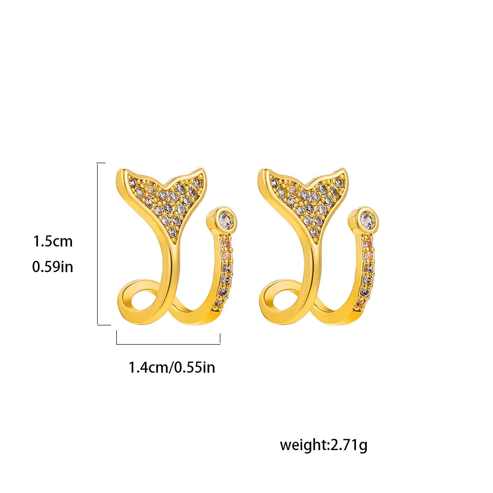 1 Piece 1 Pair Basic Modern Style Classic Style Butterfly Inlay Copper Zircon Ear Cuffs Ear Studs