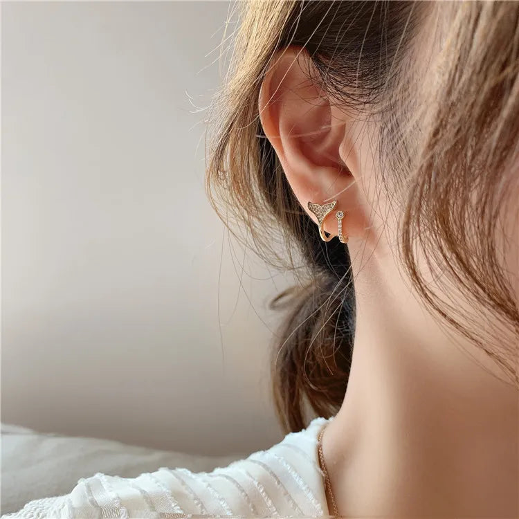 1 Piece 1 Pair Basic Modern Style Classic Style Butterfly Inlay Copper Zircon Ear Cuffs Ear Studs