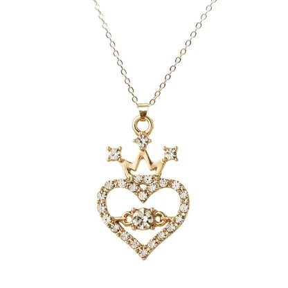 1 Piece 1 Pair Fashion Heart Shape Alloy Plating Inlay Artificial Rhinestones Women's Earrings Necklace