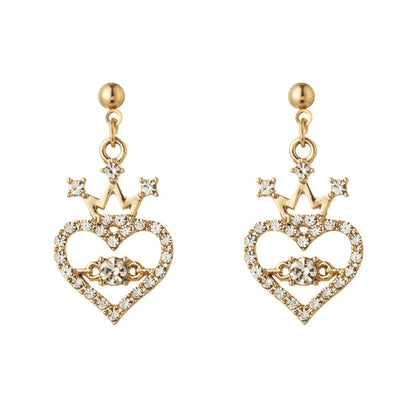 1 Piece 1 Pair Fashion Heart Shape Alloy Plating Inlay Artificial Rhinestones Women's Earrings Necklace