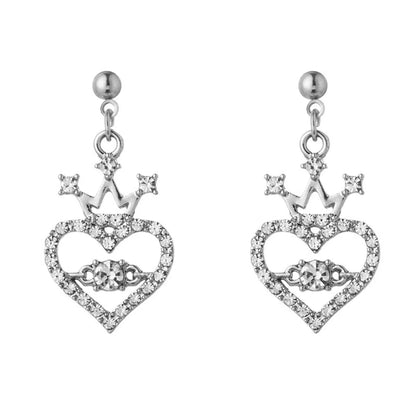 1 Piece 1 Pair Fashion Heart Shape Alloy Plating Inlay Artificial Rhinestones Women's Earrings Necklace