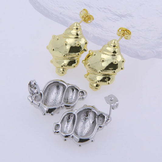 1 Piece 1 Pair Simple Style Classic Style Solid Color Plating Copper 18K Gold Plated Ear Studs