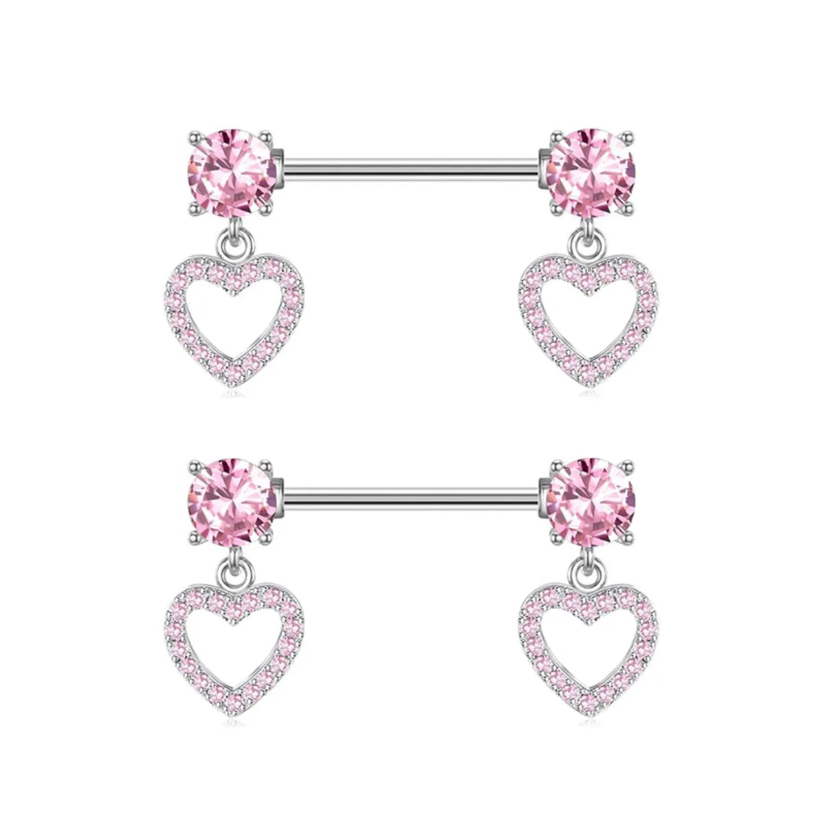 1 Piece 1 Set 1 Pair Belly Rings Simple Style Solid Color 304 Stainless Steel Inlay Rhinestones Belly Rings