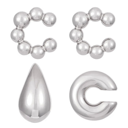 1 Piece 1 Set 1 Pair Classic Style C Shape Geometric Water Droplets Plating CCB Drop Earrings Ear Cuffs Ear Studs