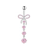 1 Piece 1 Set Belly Rings Hip-Hop Heart Shape 316 Stainless Steel  Inlay Zircon Belly Rings