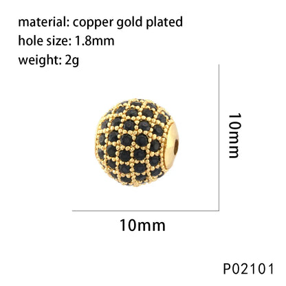 1 Piece 10*10mm 8 * 15mm 8 * 8mm Hole 3~3.9mm Copper Zircon 18K Gold Plated Geometric Beads