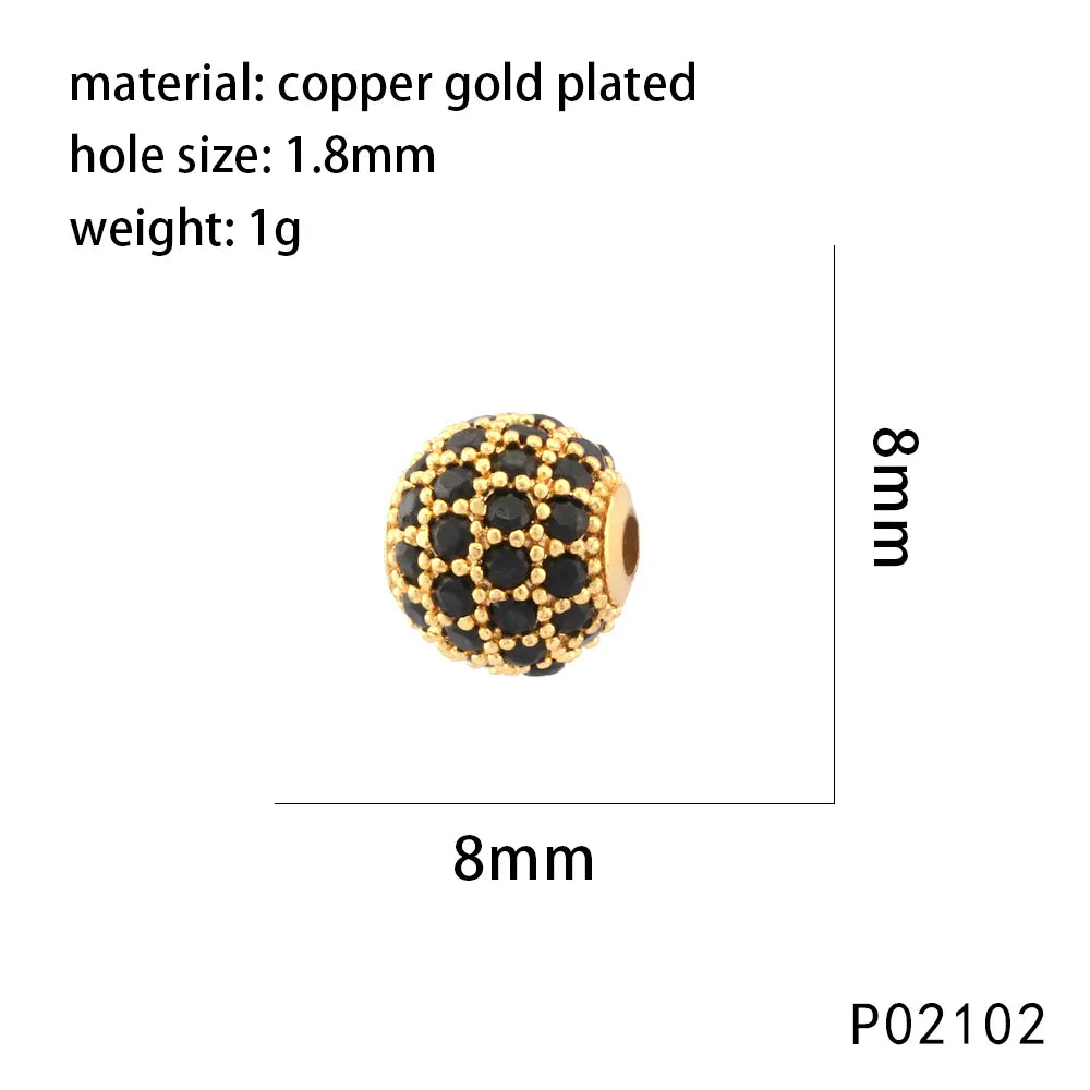 1 Piece 10*10mm 8 * 15mm 8 * 8mm Hole 3~3.9mm Copper Zircon 18K Gold Plated Geometric Beads