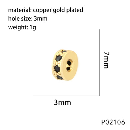 1 Piece 10*10mm 8 * 15mm 8 * 8mm Hole 3~3.9mm Copper Zircon 18K Gold Plated Geometric Beads