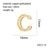 1 Piece 10*13mm 12*12mm 9*13mm Copper Zircon 18K Gold Plated Letter Pendant