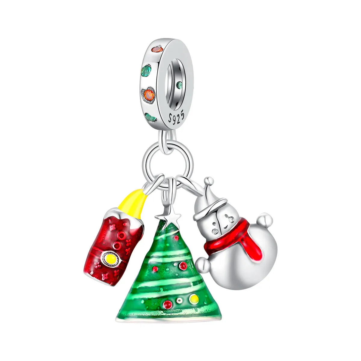 1 Piece 10-13mm White Copper Christmas House Christmas Hat Christmas Tree Pendant