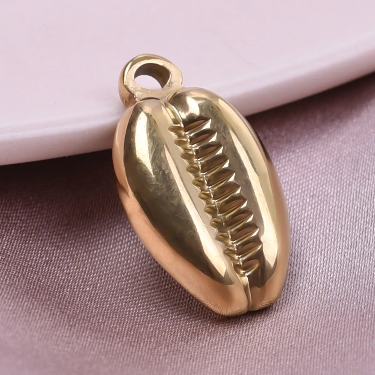 1 Piece 10*18MM Hole 1~1.9mm 304 Stainless Steel 18K Gold Plated Shell Polished Pendant