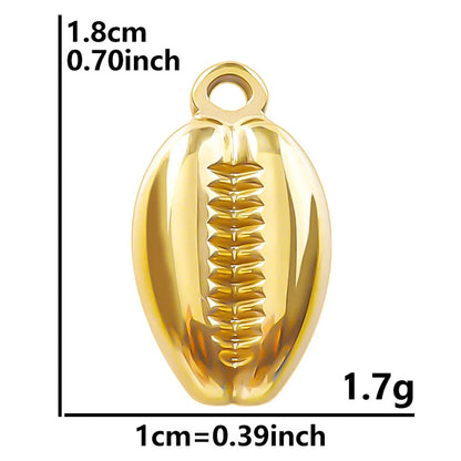 1 Piece 10*18MM Hole 1~1.9mm 304 Stainless Steel 18K Gold Plated Shell Polished Pendant