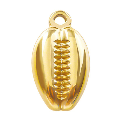 1 Piece 10*18MM Hole 1~1.9mm 304 Stainless Steel 18K Gold Plated Shell Polished Pendant