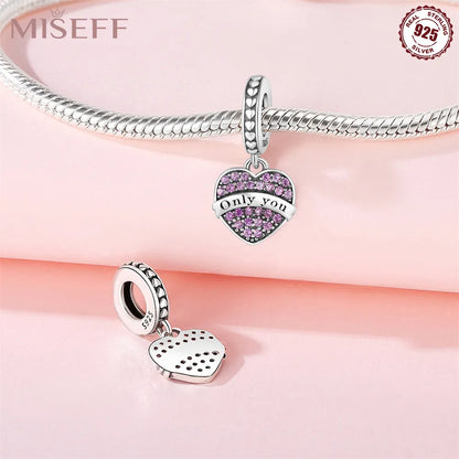 1 Piece 10*19mm 11 * 25mm 9*22mm Sterling Silver Zircon Letter Heart Shape Polished Pendant