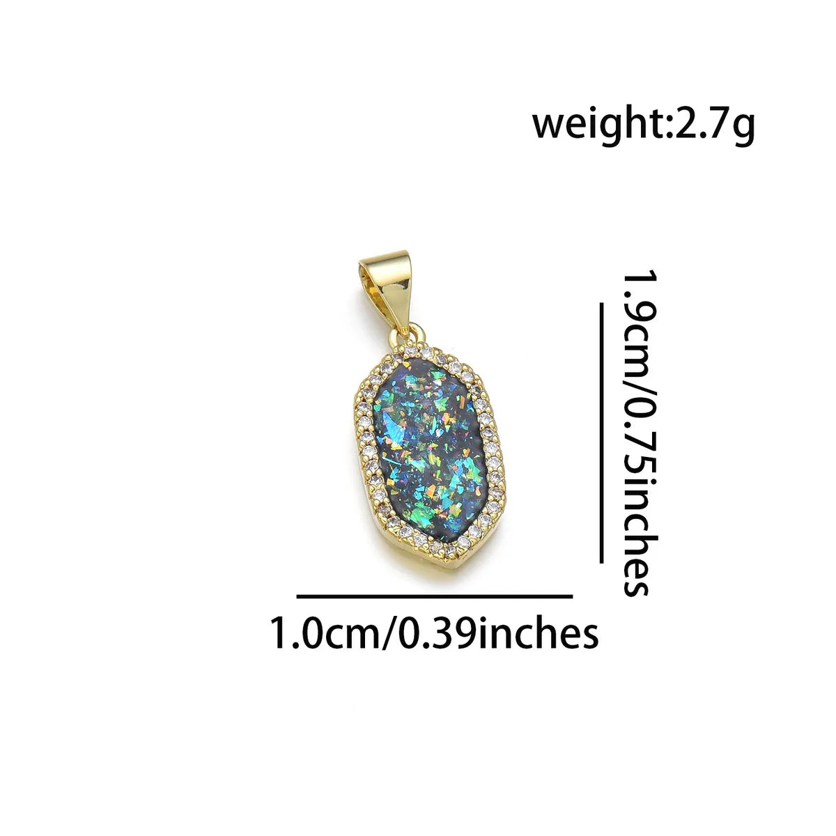 1 Piece 10*19mm 22*10mm Copper Zircon 18K Gold Plated Geometric Polished Pendant