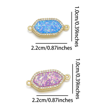 1 Piece 10*19mm 22*10mm Copper Zircon 18K Gold Plated Geometric Polished Pendant