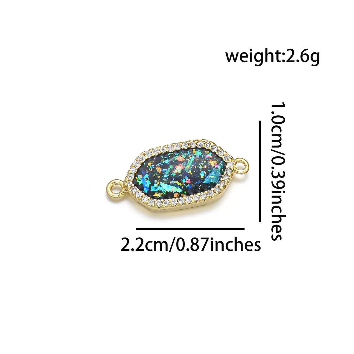 1 Piece 10*19mm 22*10mm Copper Zircon 18K Gold Plated Geometric Polished Pendant