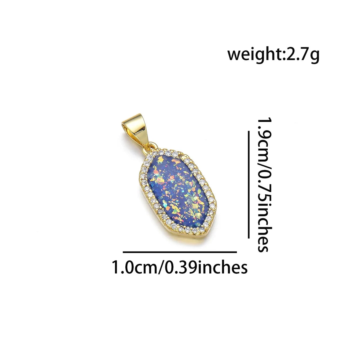 1 Piece 10*19mm 22*10mm Copper Zircon 18K Gold Plated Geometric Polished Pendant