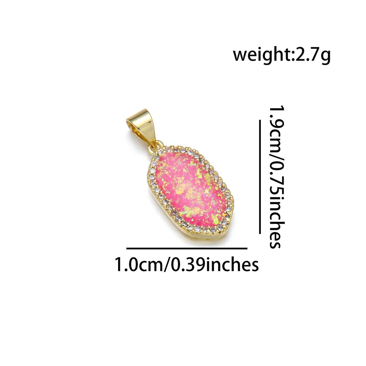 1 Piece 10*19mm 22*10mm Copper Zircon 18K Gold Plated Geometric Polished Pendant