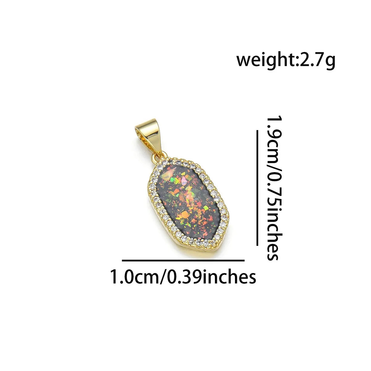 1 Piece 10*19mm 22*10mm Copper Zircon 18K Gold Plated Geometric Polished Pendant