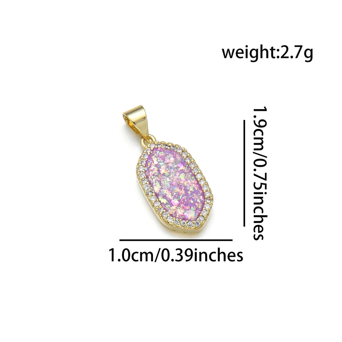 1 Piece 10*19mm 22*10mm Copper Zircon 18K Gold Plated Geometric Polished Pendant