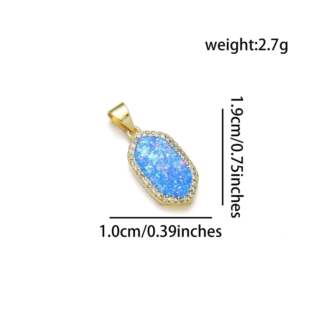 1 Piece 10*19mm 22*10mm Copper Zircon 18K Gold Plated Geometric Polished Pendant