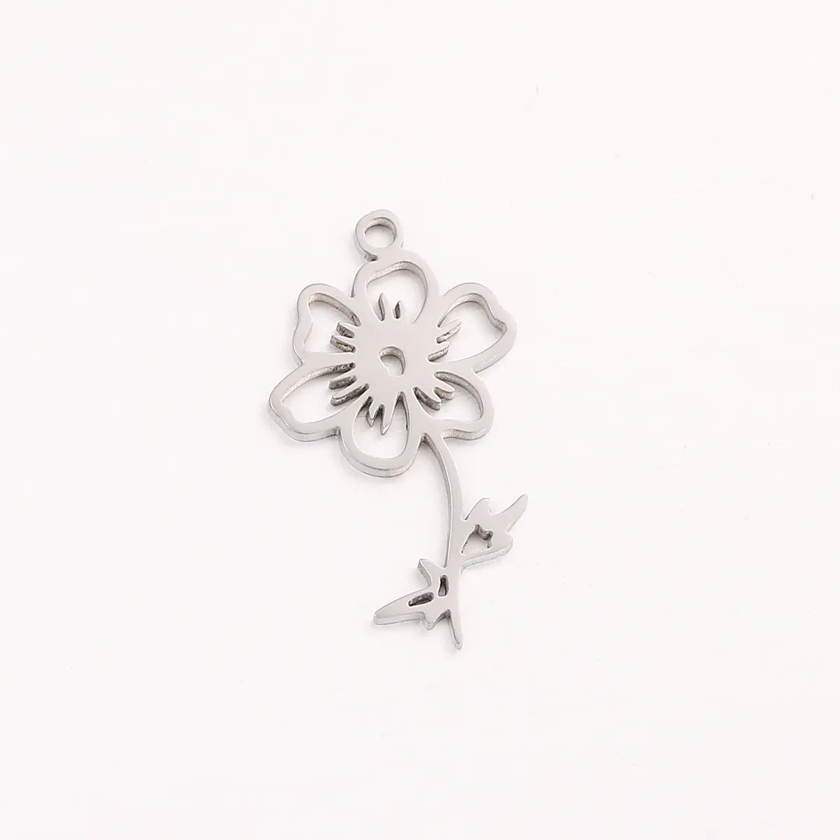 1 Piece 10 * 20mm 304 Stainless Steel Flower Pendant