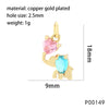 1 Piece 10*29mm Copper Zircon 18K Gold Plated Rabbit Animal Dog Pendant Chain