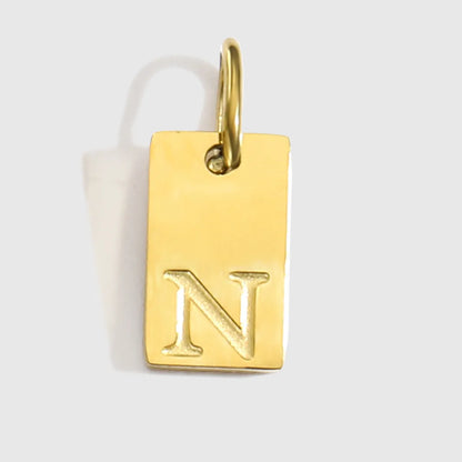 1 Piece 10*6mm 304 Stainless Steel 14K Gold Plated Letter Pendant