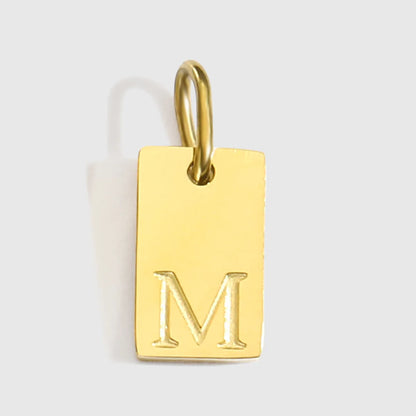 1 Piece 10*6mm 304 Stainless Steel 14K Gold Plated Letter Pendant