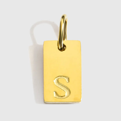 1 Piece 10*6mm 304 Stainless Steel 14K Gold Plated Letter Pendant