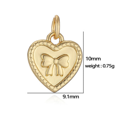 1 Piece 10*9.1mm 16.5*8.3mm 17*4.6mm Copper Artificial Pearls Zircon 18K Gold Plated Pentagram Heart Shape Pendant