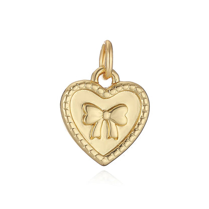 1 Piece 10*9.1mm 16.5*8.3mm 17*4.6mm Copper Artificial Pearls Zircon 18K Gold Plated Pentagram Heart Shape Pendant