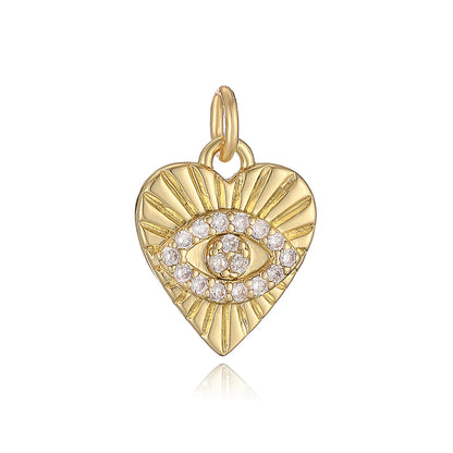 1 Piece 10*9.1mm 16.5*8.3mm 17*4.6mm Copper Artificial Pearls Zircon 18K Gold Plated Pentagram Heart Shape Pendant