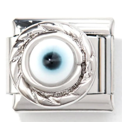 1 Piece 10*9mm 304 Stainless Steel Devil'S Eye Italian Charms