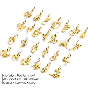 1 Piece 10*9mm 304 Stainless Steel Gold Plated Letter Polished Pendant