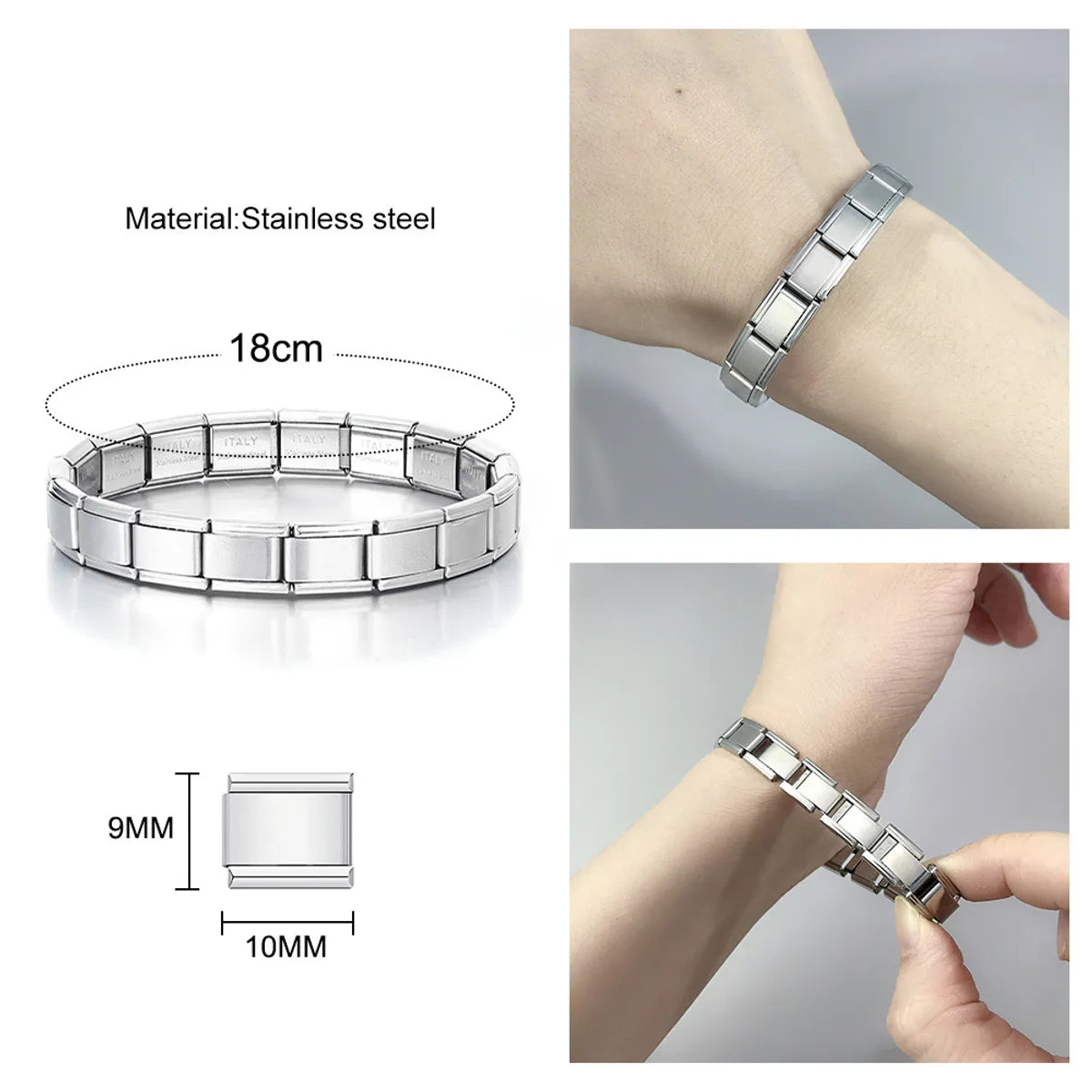 1 Piece 10*9mm 304 Stainless Steel Gold Plated Number Polished Bracelet Module