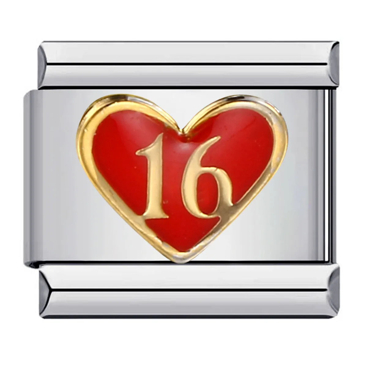 1 Piece 10*9mm 304 Stainless Steel Letter Heart Shape Polished Italian Charms