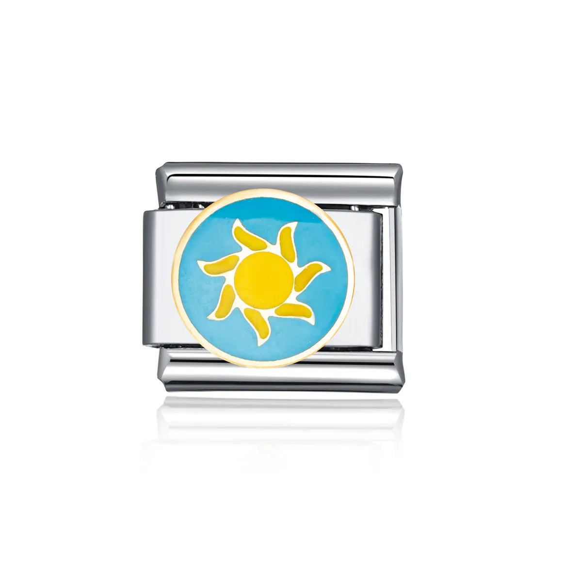 1 Piece 10*9mm 304 Stainless Steel Sun Star Moon Italian Charms