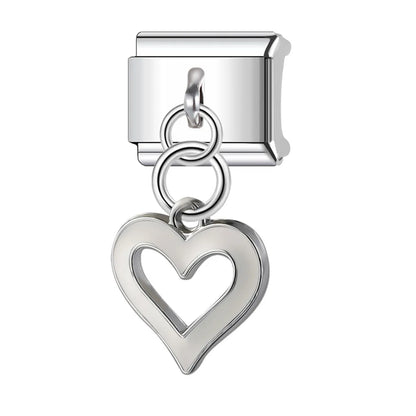 1 Piece 10*9mm Stainless Steel 202 Heart Shape Italian Charms