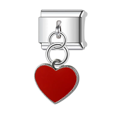 1 Piece 10*9mm Stainless Steel 202 Heart Shape Italian Charms